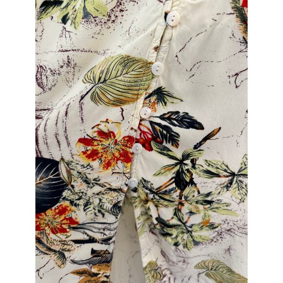 Floral Button Front Maxi Dress Women’s XL Short Sleeve Lined Boho Summer Outfit - Picture 3 of 7